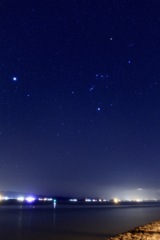 宍道湖と冬の星座