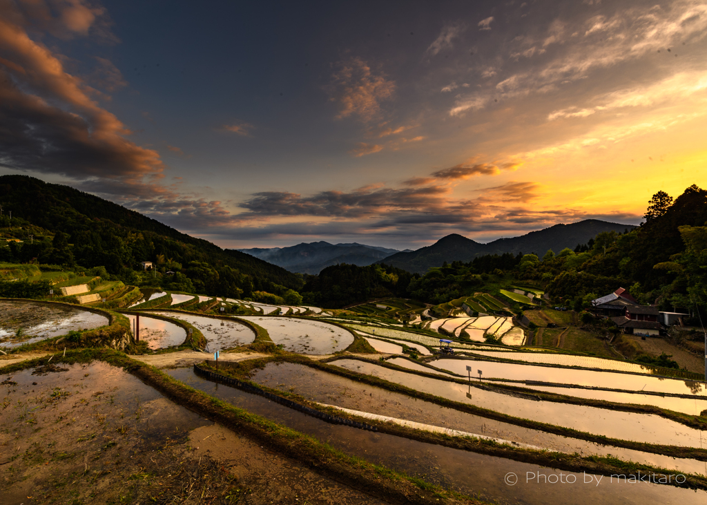 瀬戸の夕景「樫谷の棚田」