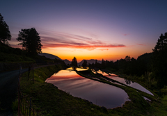 棚田の夕景 井内の棚田