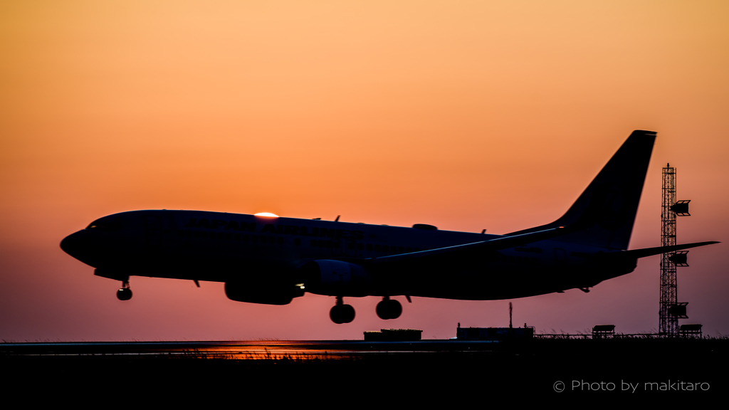 瀬戸の夕陽　着陸の時