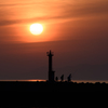 瀬戸の夕陽「夕釣りに」