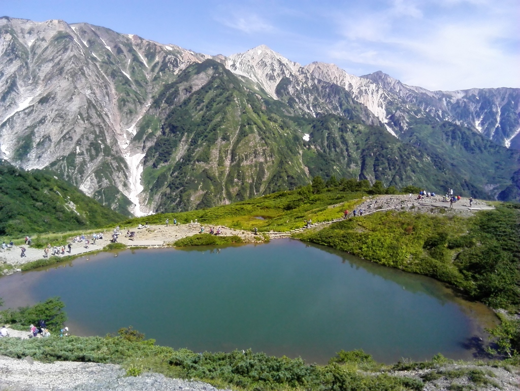 八方池と白馬岳