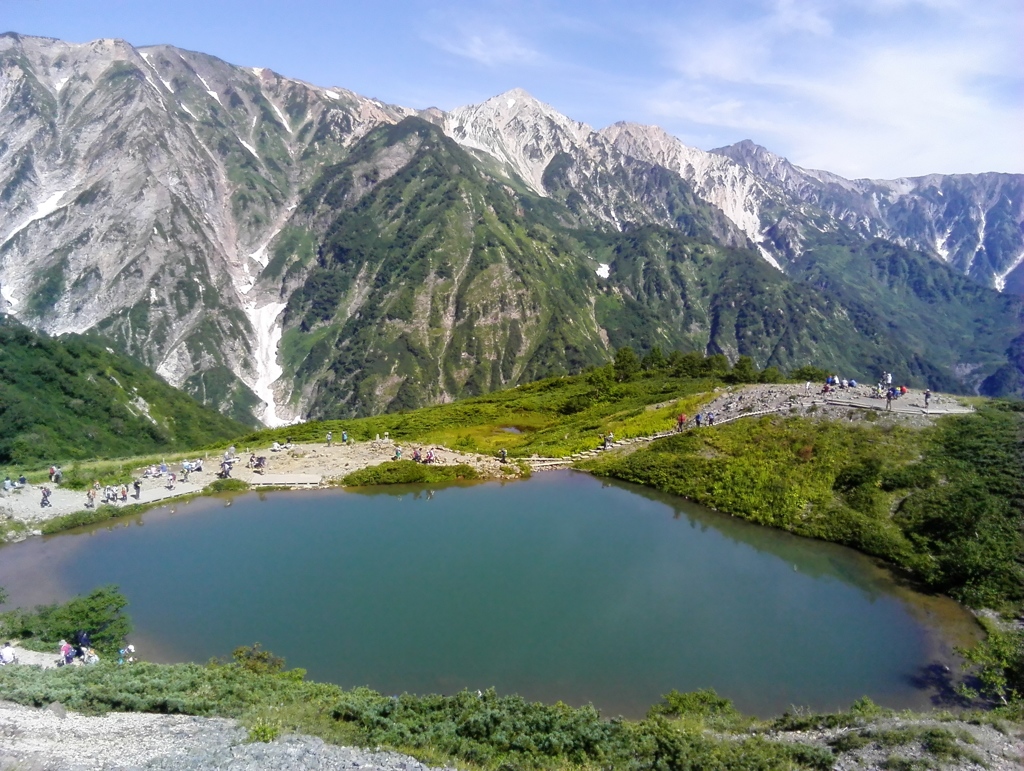 八方池と白馬岳