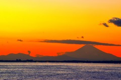 富士山夕景