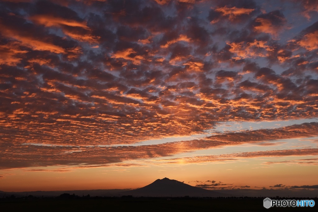 岩木山の夕暮れ