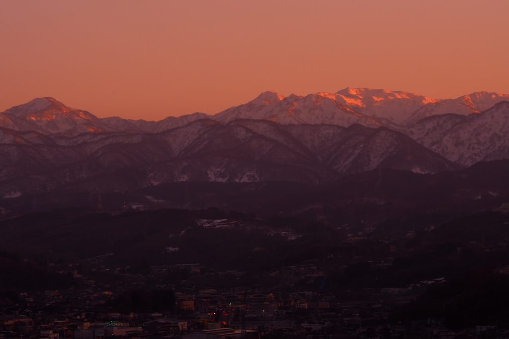 快晴の夕暮れ時