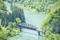 只見川第四橋梁俯瞰