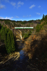 晴天の滝谷川橋梁