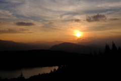 女神湖と夕日