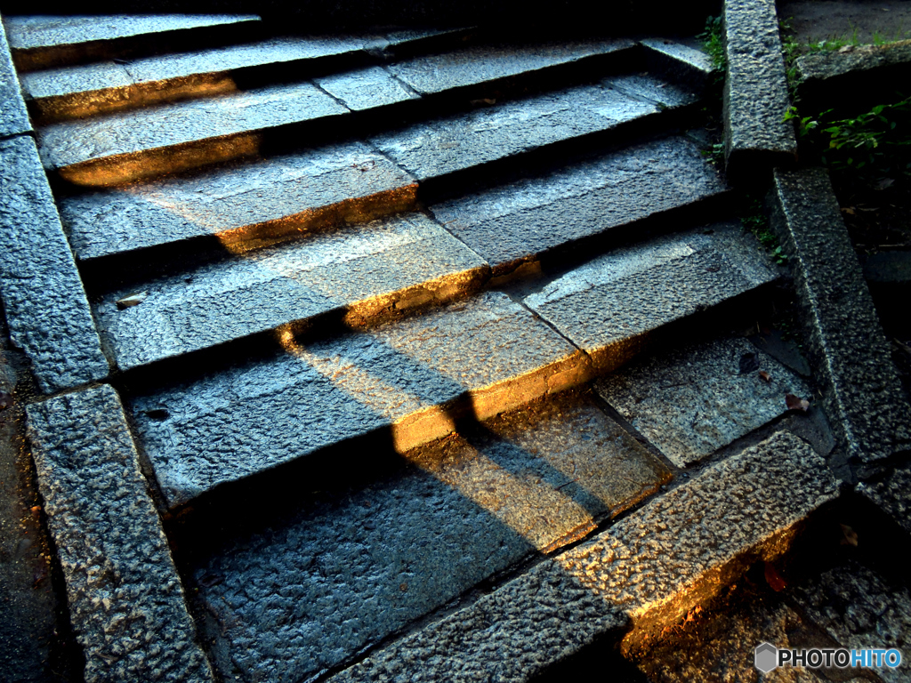 雨上がりの石段