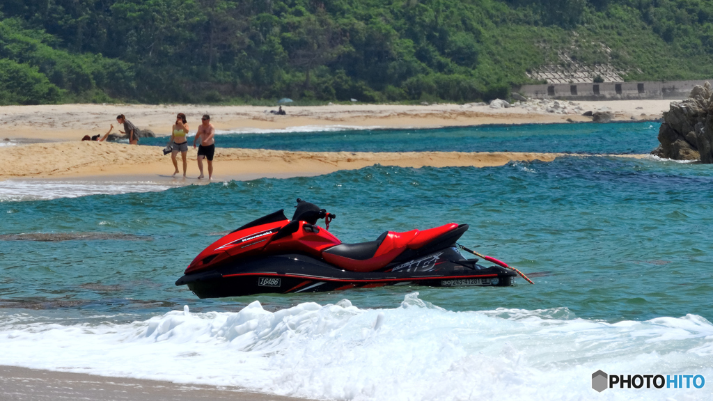 kawasakiの赤い機体
