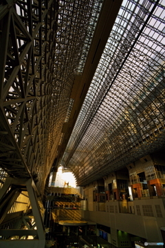 京都駅の夕陽