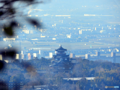 朝稲荷で伏見桃山城