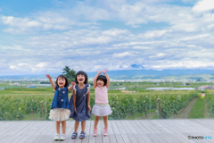 夏、北海道、三姉妹