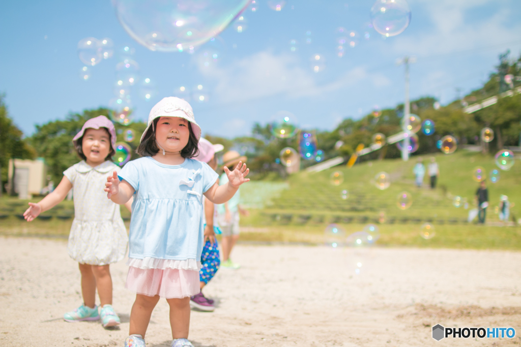 A lot of soap bubble