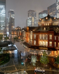 Tokyo station in the rain ②