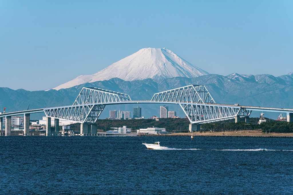 富士とゲートブリッジ