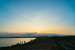 湾岸エリアの夕暮れ４