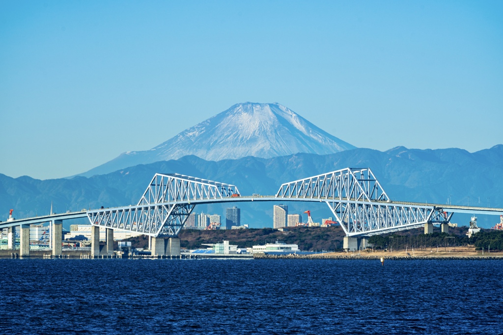 富士とゲートブリッジ