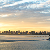 sunset  view of tokyo bay