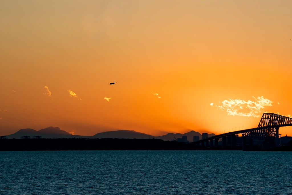 sunset view of tokyobay