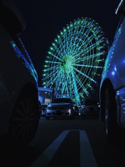 夜景を見に来た車たち