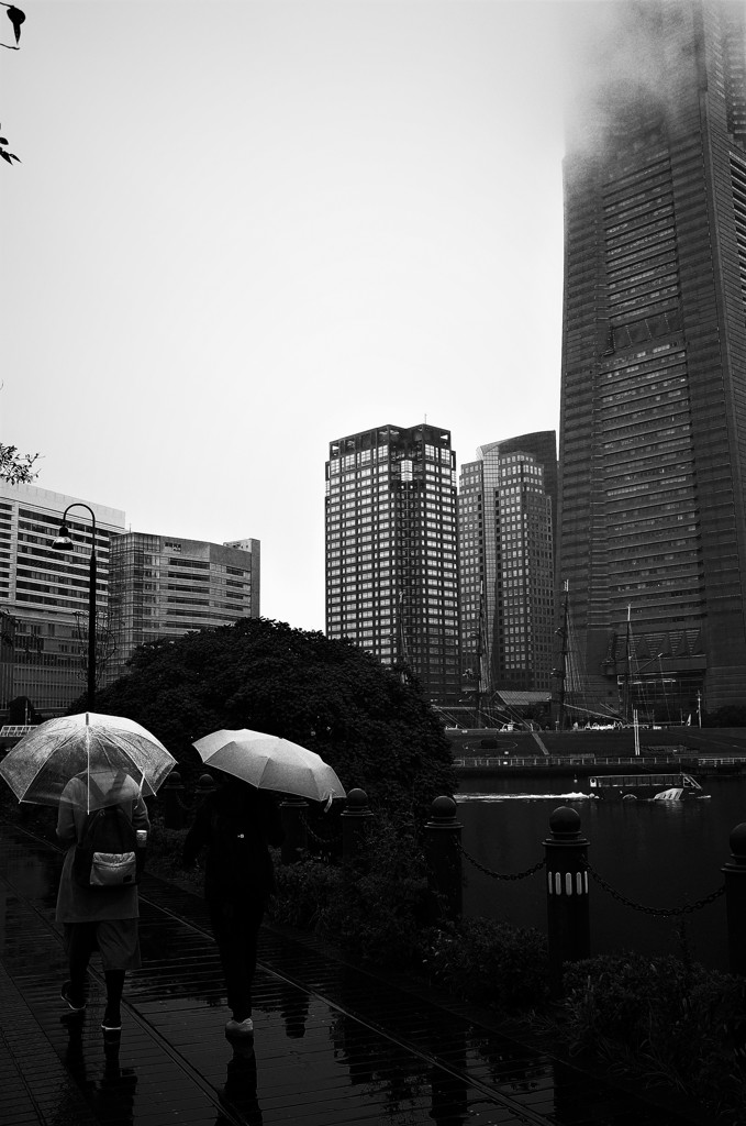 雨の街