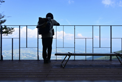 登山道のテラス席