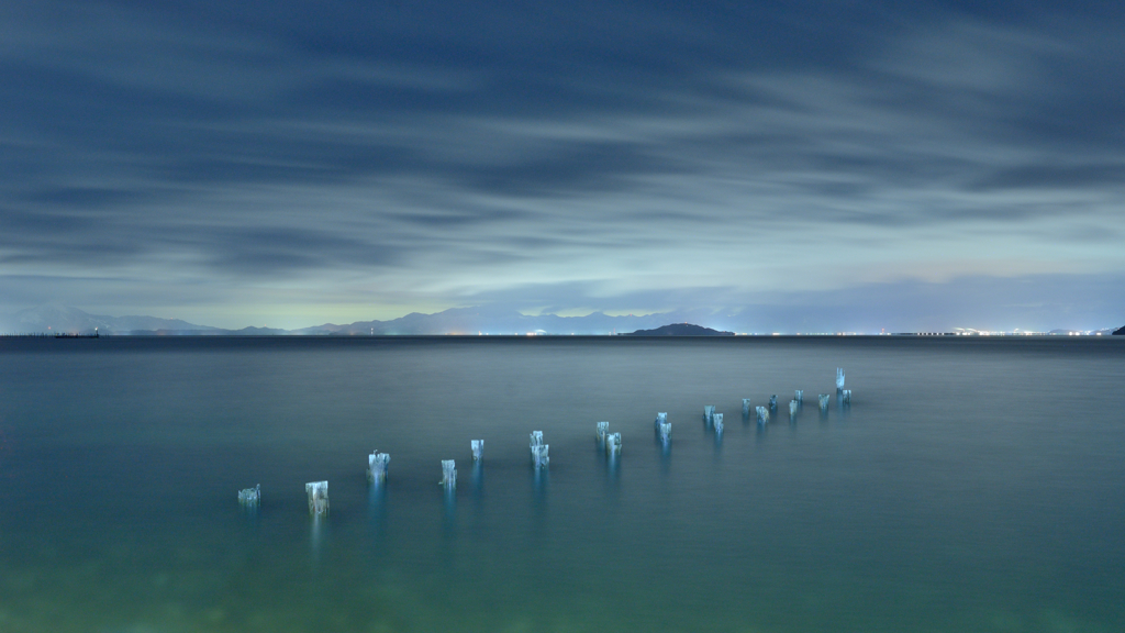 琵琶湖１　湖西の夜