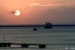 那覇港の夕日