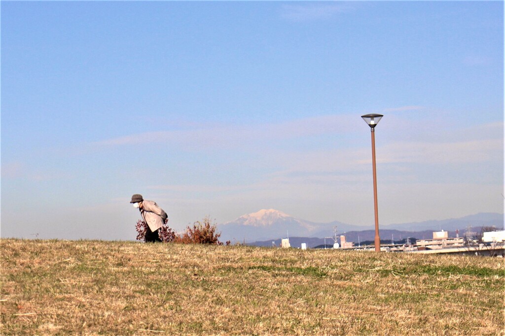 御岳が見守っている