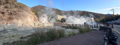 雲仙地獄 wide いぶき地獄、湯けむり橋、清七地獄