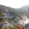 雲仙地獄 wide キリシタン殉教碑から見た雲仙地獄