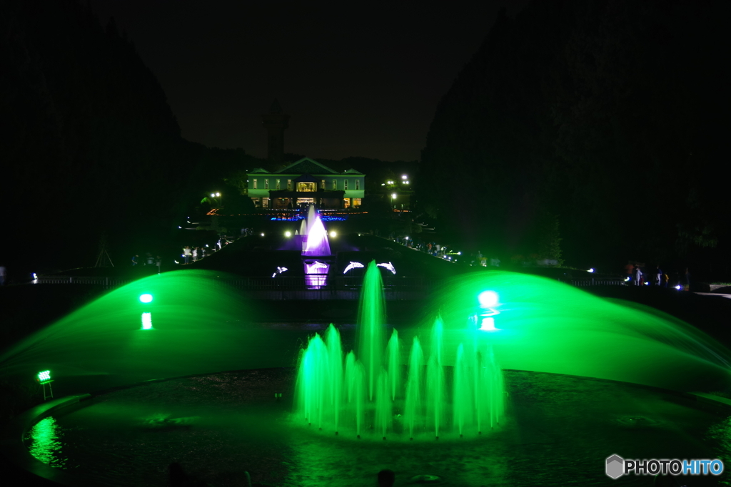 噴水広場ライトアップ緑Ｌ