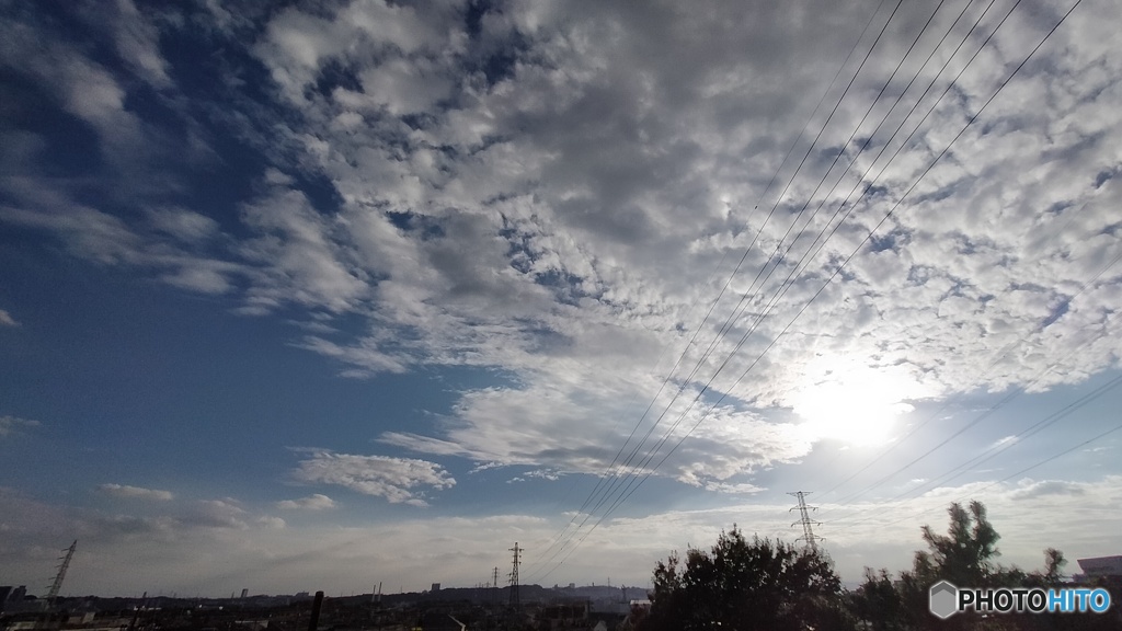 広角の青空と雲１