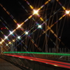 四谷橋のクロスライトとタクシー