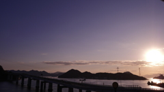 夕暮れの海