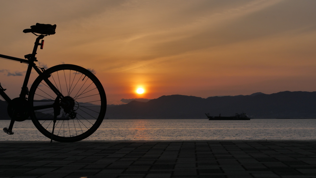 sun sets.