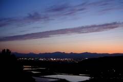 田植えの夕暮れ