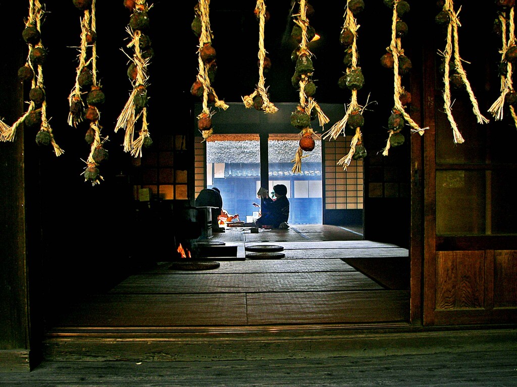 「干し柿」江戸東京たてもの園　小金井市　2007年11月
