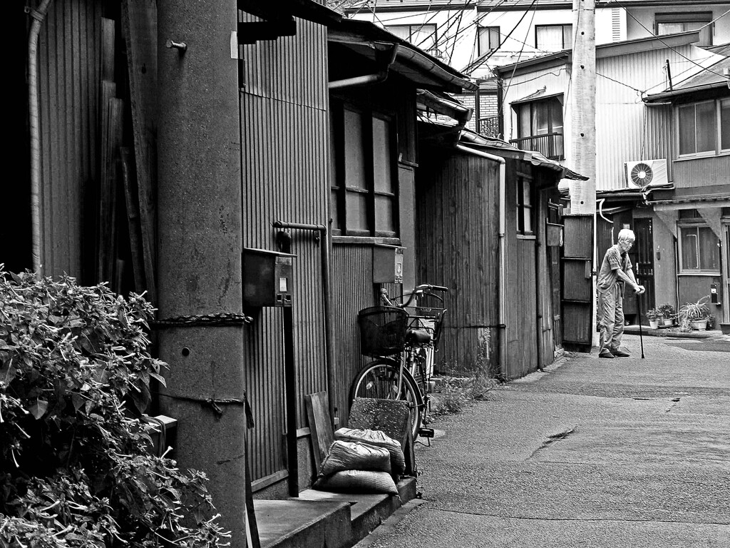 昭和の残像167 路地奥の老人 川口界隈 埼玉県 2008年9月