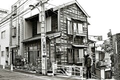 昭和の残像43 石段脇木造家屋 本郷四丁目 文京区 2008年2月