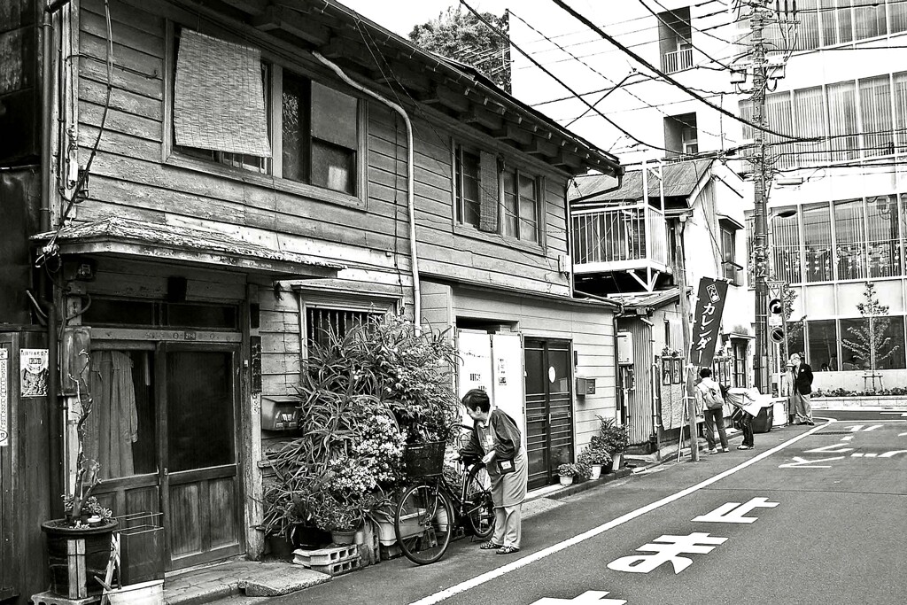 昭和の残像52 根津神社近く木造家屋 根津一丁目 文京区 2008年4月