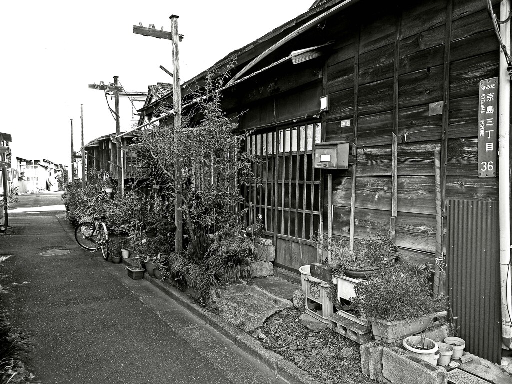 昭和の残像97 路地の木造平屋 京島三丁目 墨田区 2009年1月