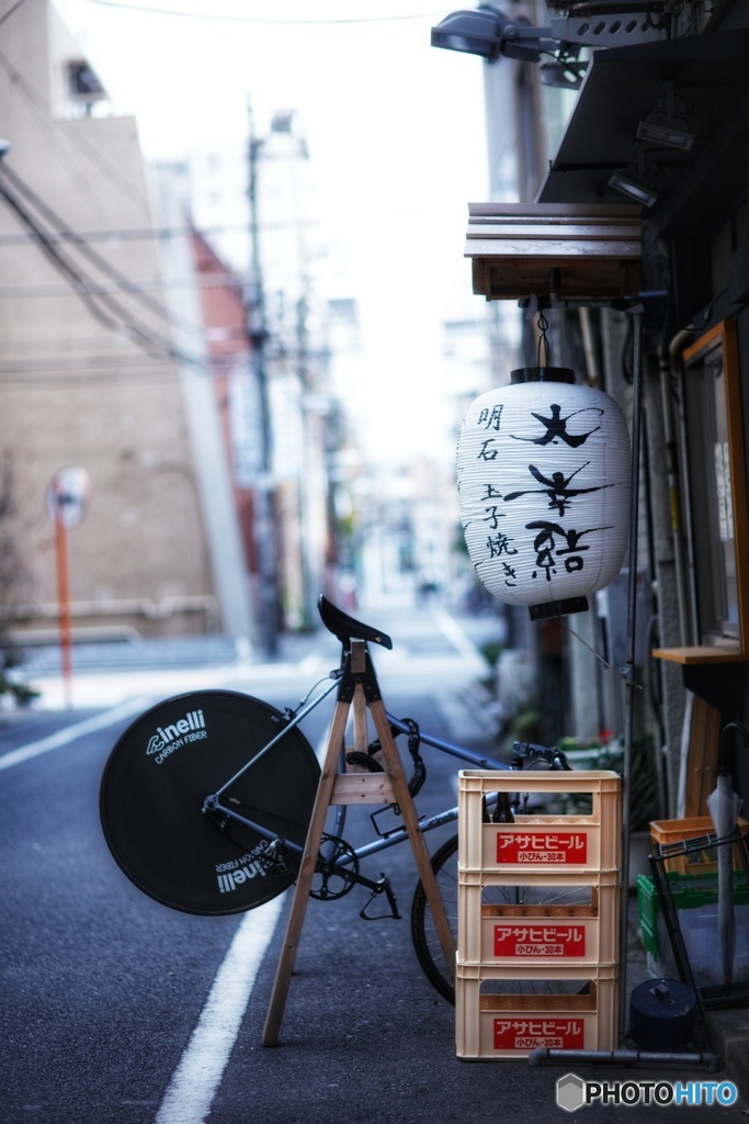 明石焼きと自転車