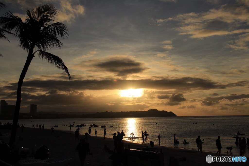 Tumon beach sunset