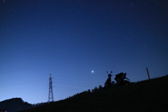 夜空とバイク