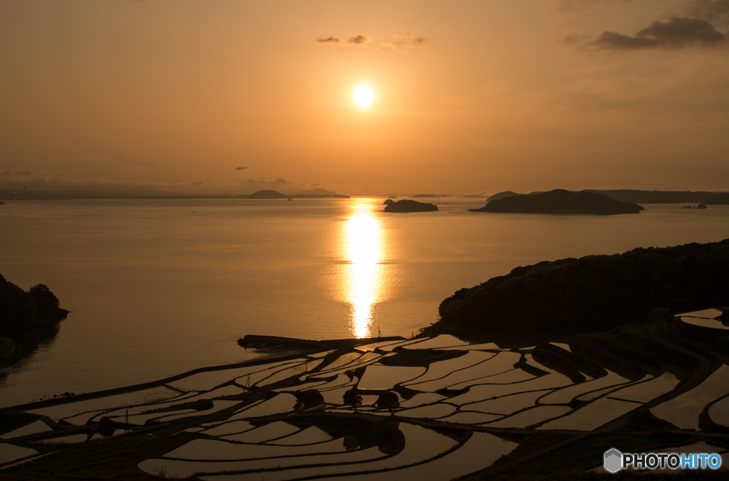 土谷棚田の夕焼け