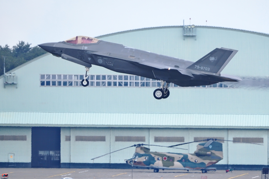 三沢の在籍機達９(F-35AとCH-47J)