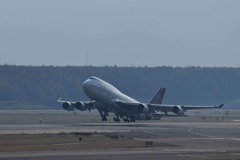 新千歳空港B747離陸1